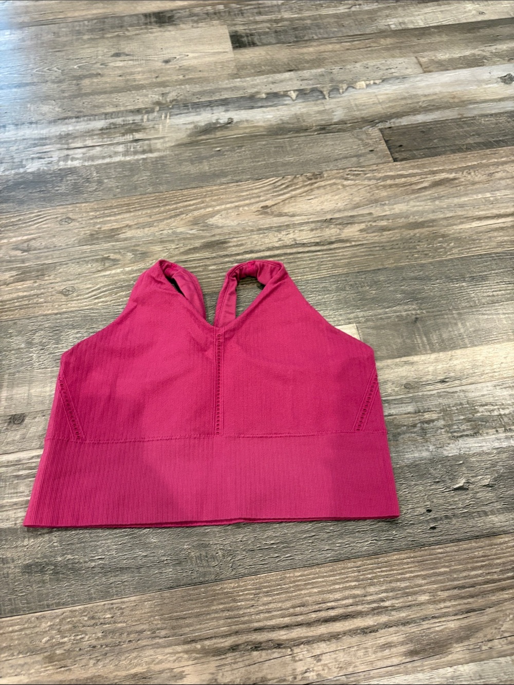 all in motion Magenta Ribbed Racerback Sports Crop Tank
